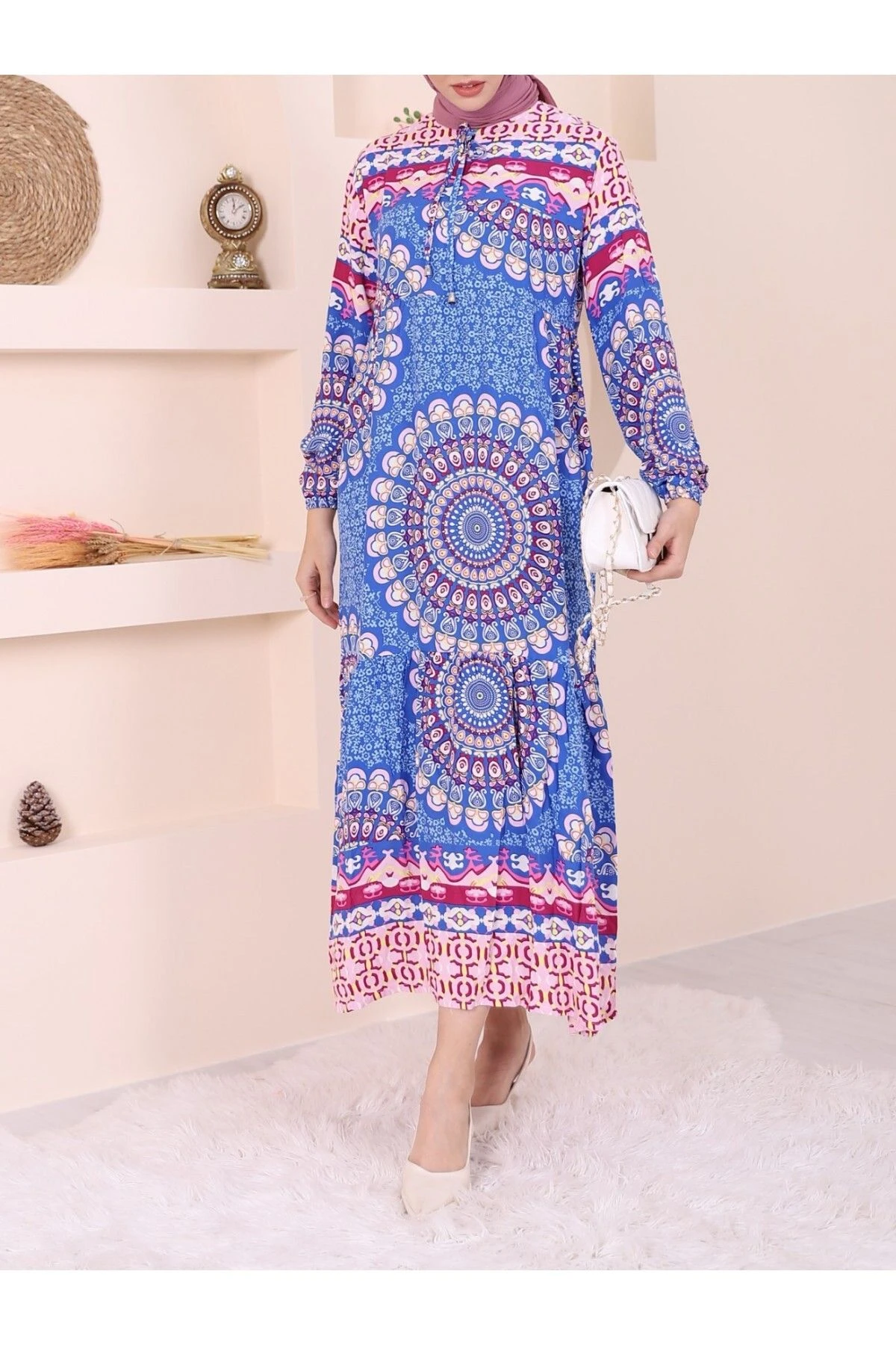 Modamorfo Kleid - Blau - A-Linie Damen Bekleidung 681518696 3 Modamorfo Kleid - Blau - A-Linie Damen Bekleidung 681518696