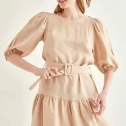 Vitrin Kleid - Grau - Gerüschter Saum Damen Kleider 104218777