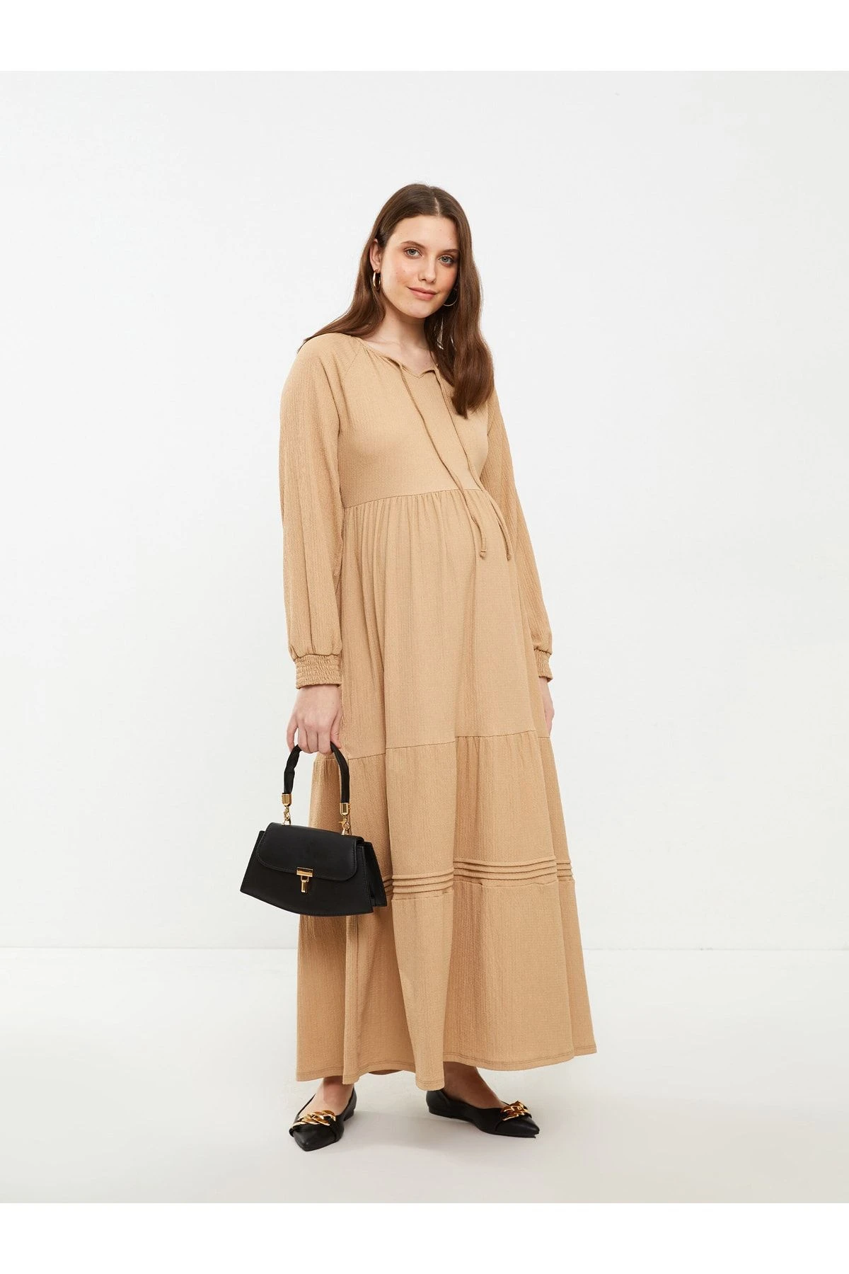 LC Waikiki Kleid - Beige - A-Linie Damen Kleider 679229151 3 LC Waikiki Kleid - Beige - A-Linie Damen Kleider 679229151