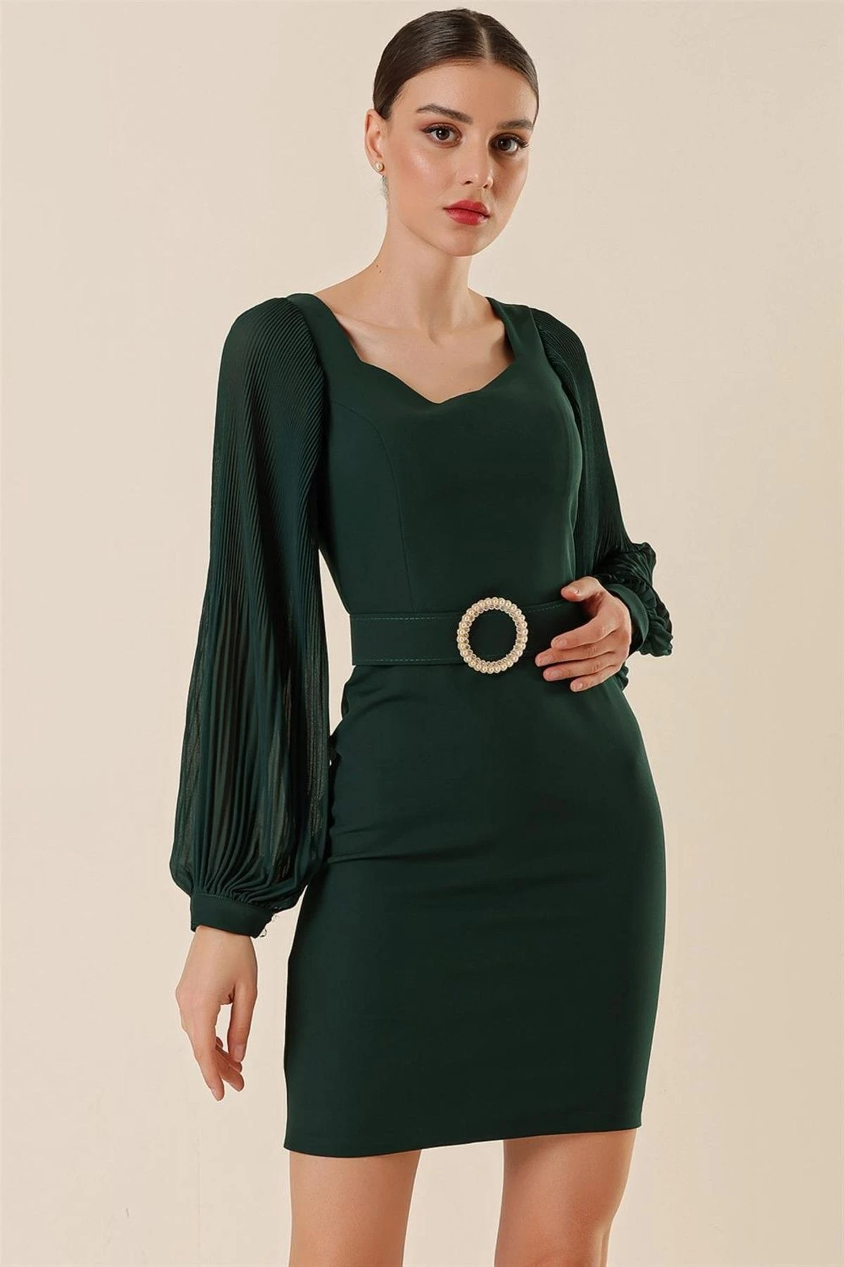 By Saygı Kleid - Grün - A-Linie Damen Kleider 679222965 3 By Saygı Kleid - Grün - A-Linie Damen Kleider 679222965