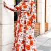 Tesettür Dünyası Kleid - Orange - A-Linie Damen Kleider 336636506