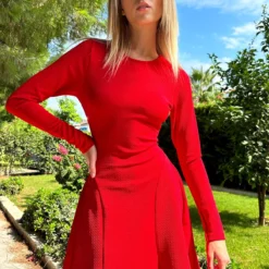 Trend Alaçatı Stili Kleid - Rot - A-Linie -Deutschland Lady Echt Verkaufs-Shop 1 org zoom 36