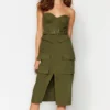 Trendyol Collection Kleid - Khaki - Bodycon Damen Kleider 745169525