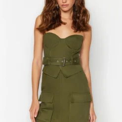 Trendyol Collection Kleid - Khaki - Bodycon Damen Kleider 745169525 -Deutschland Lady Echt Verkaufs-Shop 1 org zoom 404