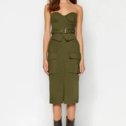 Trendyol Collection Kleid - Khaki - Bodycon Damen Kleider 745169525 -Deutschland Lady Echt Verkaufs-Shop 1 org zoom 405