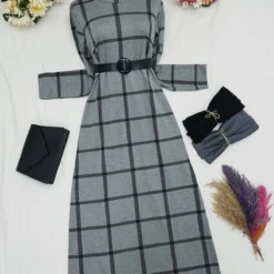 Modamorfo Kleid - Grau - A-Linie Damen Bekleidung 282870938