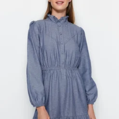 TRENDYOL MODEST Kleid - Dunkelblau - Skater Damen Kleider 738978613 -Deutschland Lady Echt Verkaufs-Shop 1 org zoom 590