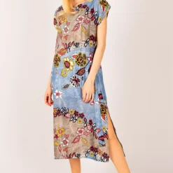 Armonika Kleid - Blau - Wickelschnitt Damen Kleider 668675985