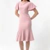 Lafaba Kleid - Rosa - Gerüschter Saum Damen Kleider 755425073