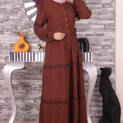 Modamihram Kleid - Braun - A-Linie Bekleidung Bekleidung 748856936