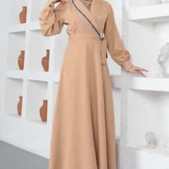 Modamihram Kleid - Beige - A-Linie Bekleidung Bekleidung 669123082