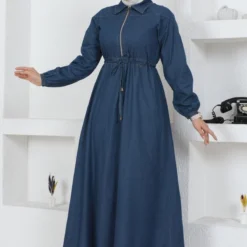 Modamihram Kleid - Blau - A-Linie Bekleidung Bekleidung 696689005