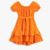 Koton Kleid - Orange - Gerüschter Saum Kinder Kleider 239808636 -Deutschland Lady Echt Verkaufs-Shop 1 org zoom 760