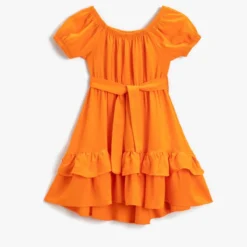 Koton Kleid - Orange - Gerüschter Saum Kinder Kleider 239808636
