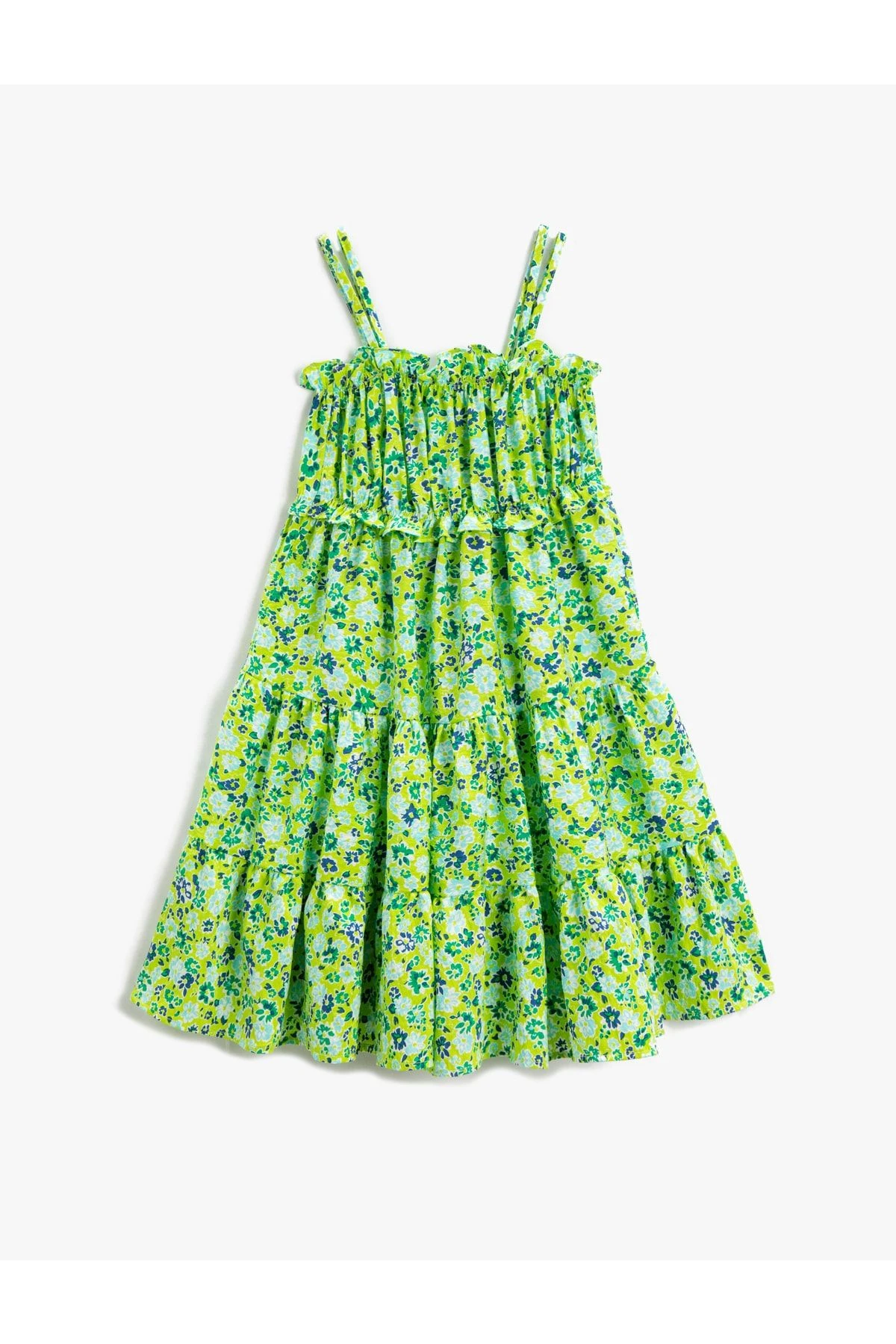 Koton Kleid - Grün - Gerüschter Saum Kinder Kleider 345301603 3 Koton Kleid - Grün - Gerüschter Saum Kinder Kleider 345301603