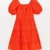 LC Waikiki Kleid - Orange - A-Linie Kinder Kleider 697383833