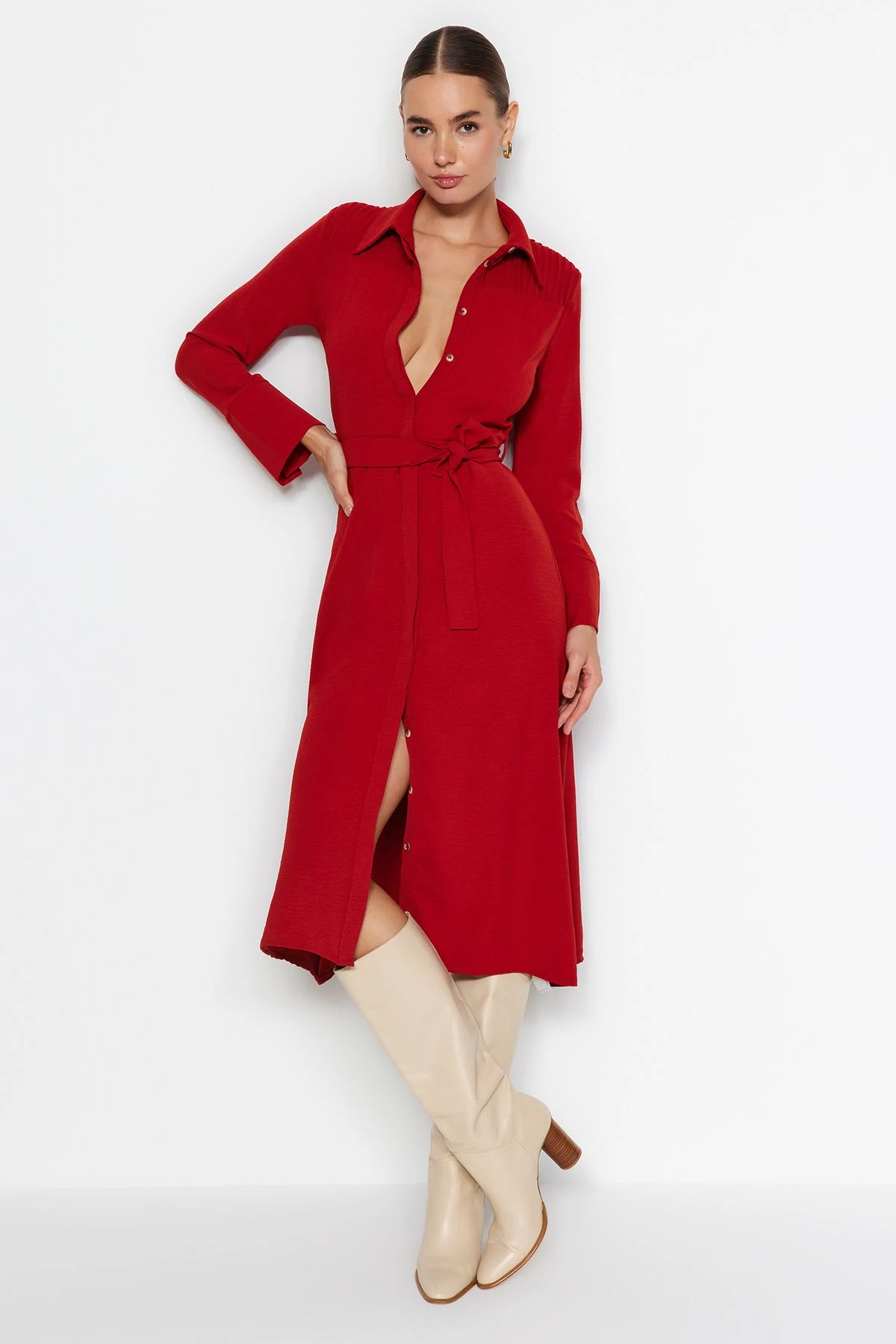 Trendyol Collection Kleid - Rot - Blusenkleid Damen Kleider 737910509 5 Trendyol Collection Kleid - Rot - Blusenkleid Damen Kleider 737910509 – Bild 3