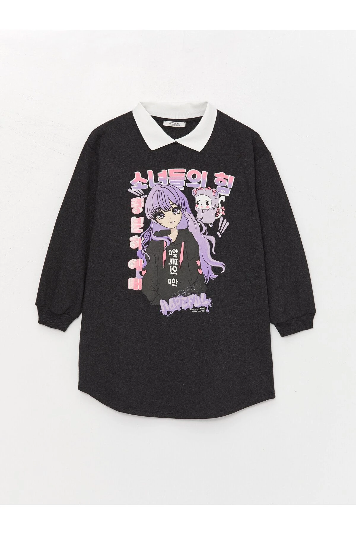 LC Waikiki Kleid - Grau - A-Linie Kinder Kleider 759194359 3 LC Waikiki Kleid - Grau - A-Linie Kinder Kleider 759194359