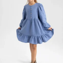 Defacto Kleid - Blau - A-Linie Kinder Kleider 759290037 -Deutschland Lady Echt Verkaufs-Shop 1 org zoom 938