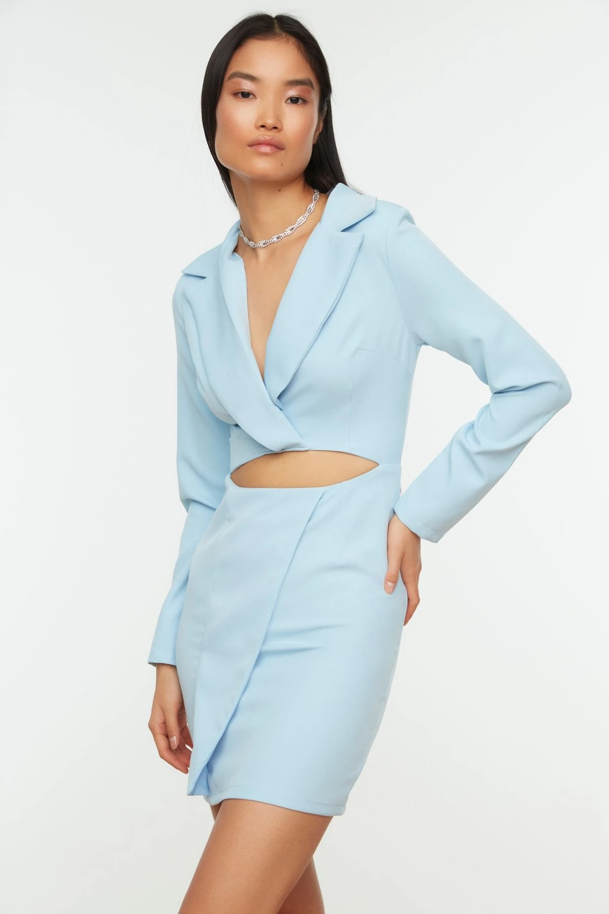 Trendyol Collection Kleid - Blau - Wickelschnitt Damen Kleider 175095725 3 Trendyol Collection Kleid - Blau - Wickelschnitt Damen Kleider 175095725