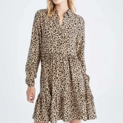 Defacto Kleid - Beige - A-Linie -Deutschland Lady Echt Verkaufs-Shop 2 org zoom 1017