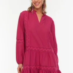 Trendyol Collection Kleid - Rosa - Gerüschter Saum Damen Kleider 190864996