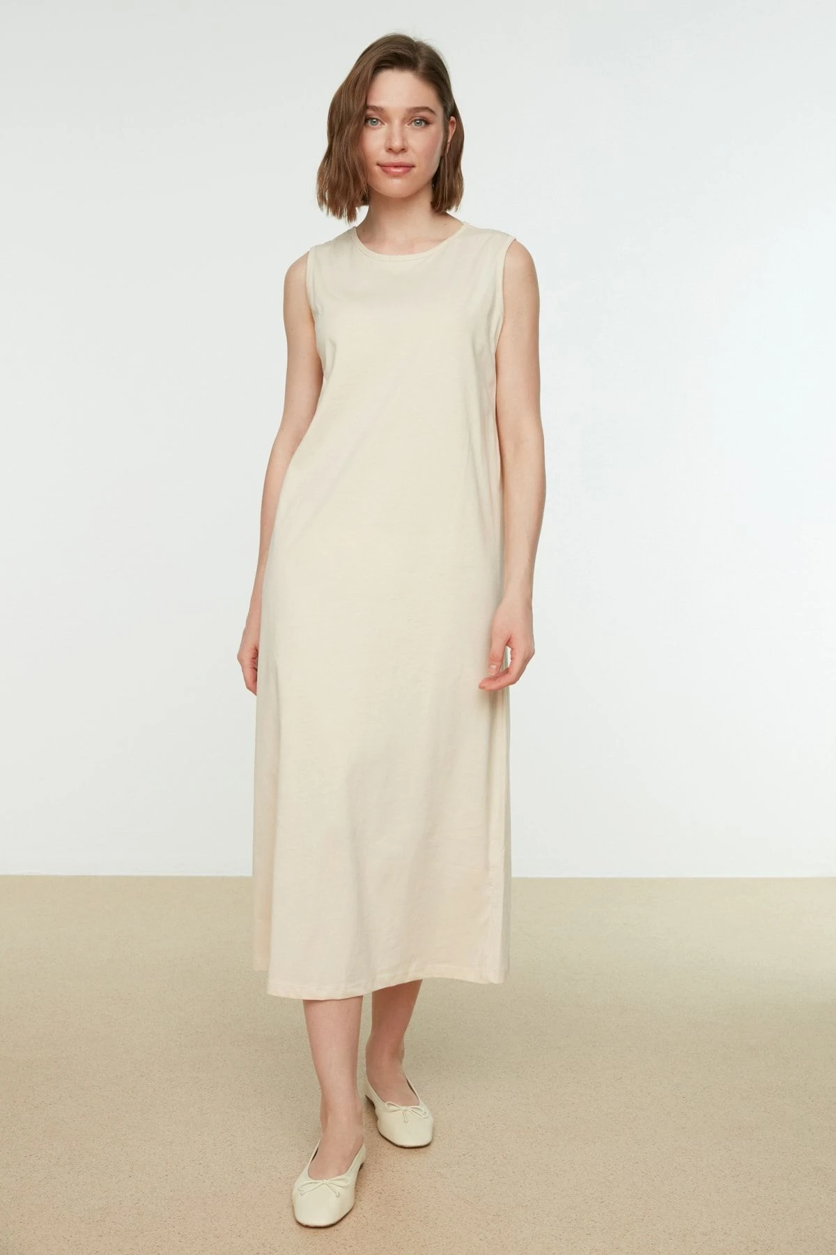 TRENDYOL MODEST Kleid - Beige - Basic Damen Modest Fashion Kleider 118042001 3 TRENDYOL MODEST Kleid - Beige - Basic Damen Modest Fashion Kleider 118042001