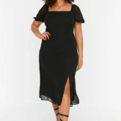 Trendyol Curve Große Größen In Kleid - Schwarz - A-Linie Damen Große Größen In Kleider 184541635