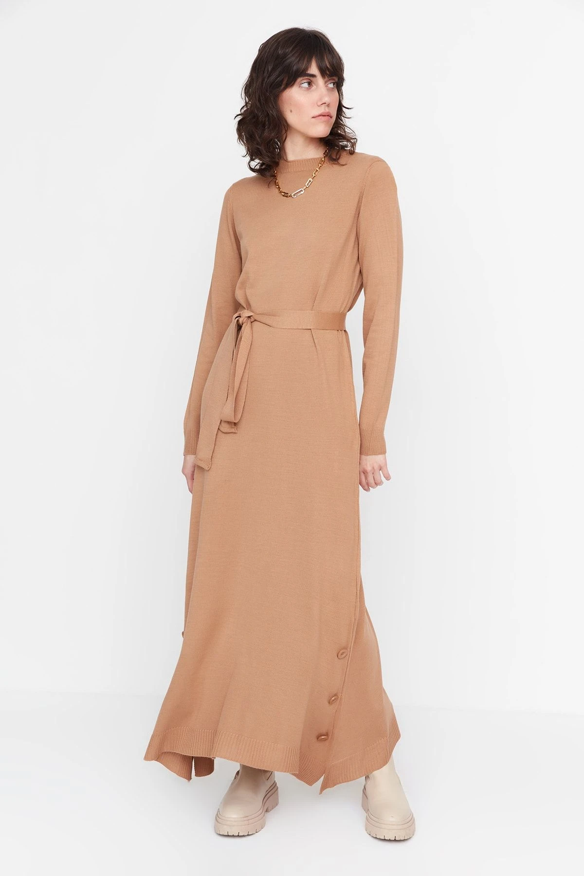 TRENDYOL MODEST Kleid - Braun - A-Linie 5 TRENDYOL MODEST Kleid - Braun - A-Linie – Bild 3