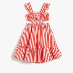 Koton Kleid - Rot - Gerüschter Saum Kinder Kleider 309445642 -Deutschland Lady Echt Verkaufs-Shop 2 org zoom 1148