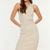 Trendyol Collection Kleid - Beige - Bodycon Damen Kleider 192639421