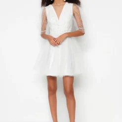 Trendyol Collection Kleid - Ecru - Skater Damen Kleider 639477135 -Deutschland Lady Echt Verkaufs-Shop 2 org zoom 140