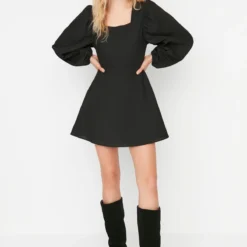 Trendyol Collection Kleid - Schwarz - A-Linie Damen Kleider 311997336 -Deutschland Lady Echt Verkaufs-Shop 2 org zoom 177