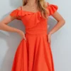 Trend Alaçatı Stili Kleid - Orange - A-Linie Damen Kleider 297849371