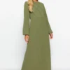 TRENDYOL MODEST Kleid - Khaki - A-Linie Damen Kleider 731571376 -Deutschland Lady Echt Verkaufs-Shop 2 org zoom 324