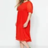 Trendyol Curve Große Größen In Kleid - Rot - A-Linie Damen Kleider 381980063 -Deutschland Lady Echt Verkaufs-Shop 2 org zoom 370