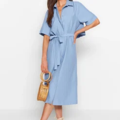 Trendyol Collection Kleid - Blau - Blusenkleid Damen Kleider 694927848