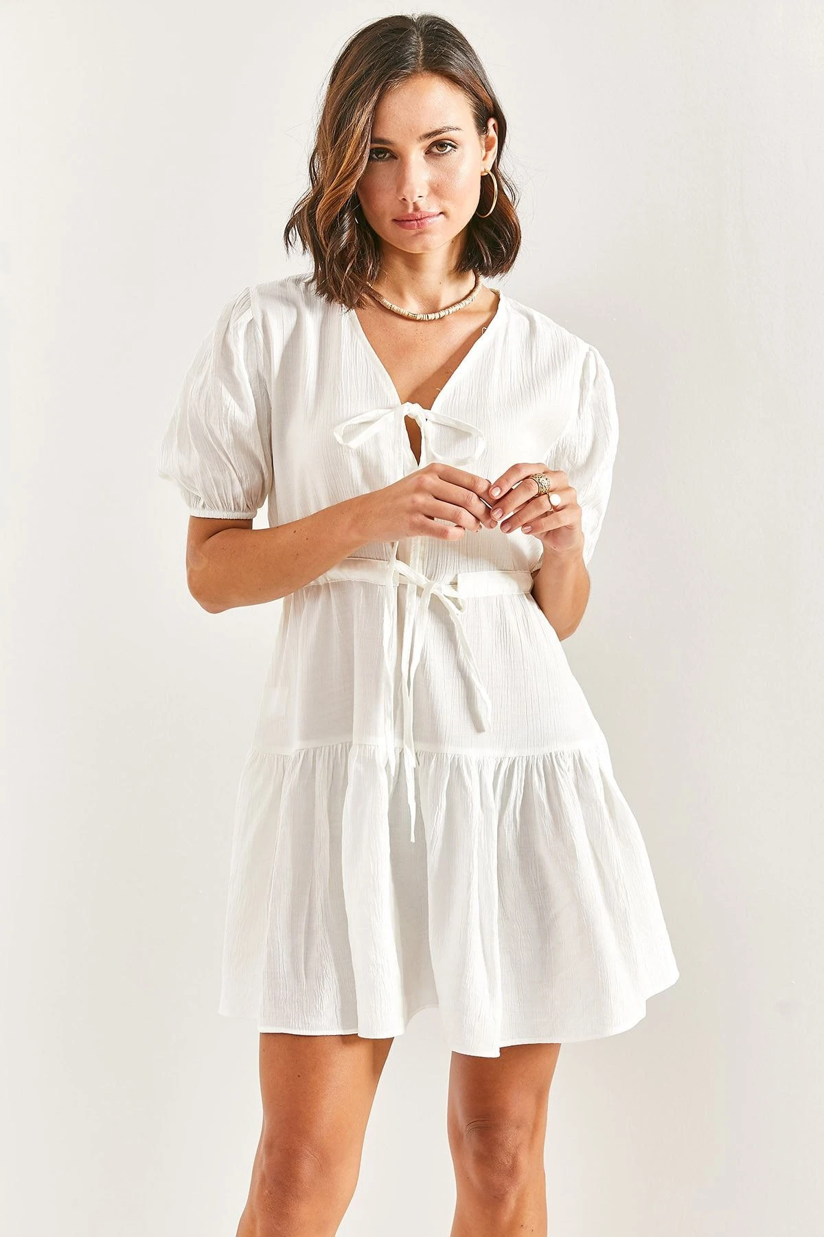 Bianco Lucci Kleid - Weiß - A-Linie Damen Kleider 746906565 4 Bianco Lucci Kleid - Weiß - A-Linie Damen Kleider 746906565 – Bild 2