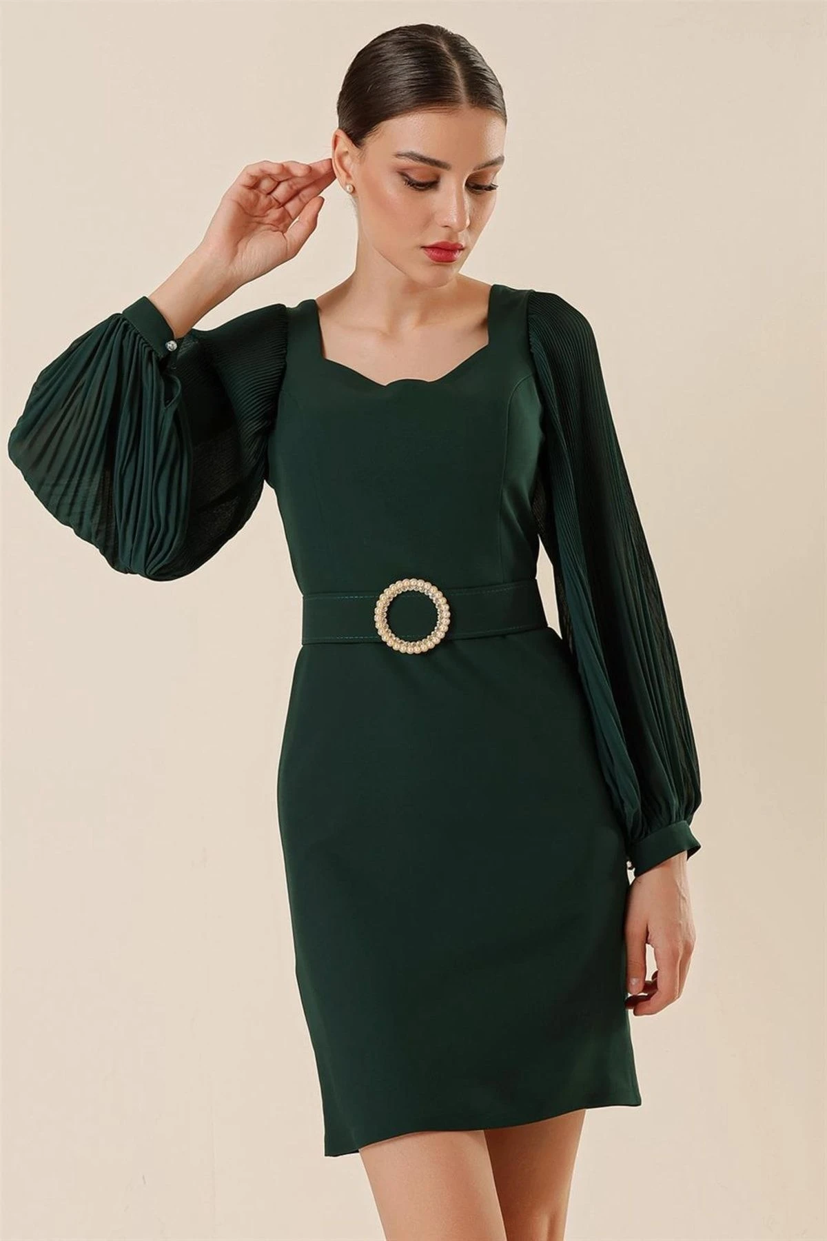 By Saygı Kleid - Grün - A-Linie Damen Kleider 679222965 4 By Saygı Kleid - Grün - A-Linie Damen Kleider 679222965 – Bild 2