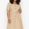 Trendyol Curve Große Größen In Kleid - Beige - A-Linie Damen Kleider 187293213