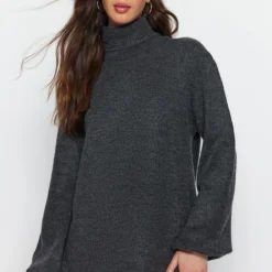 Trendyol Collection Kleid - Grau - Shift Damen Kleider 658730582 -Deutschland Lady Echt Verkaufs-Shop 2 org zoom 606