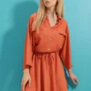 Trend Alaçatı Stili Kleid - Orange - A-Linie Damen Kleider 334598183