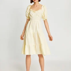 Koton Kleid - Gelb - Smock-Kleid Damen Kleider 268203072 -Deutschland Lady Echt Verkaufs-Shop 2 org zoom 660