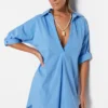 Trendyol Collection Kleid - Blau - Basic Damen Kleider 283100282 -Deutschland Lady Echt Verkaufs-Shop 2 org zoom 691