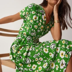 Happiness İstanbul Kleid - Grün - Wickelschnitt Damen Kleider 727835676