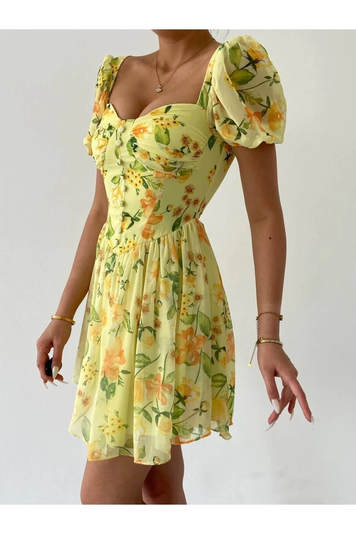 SONREİR Kleid - Gelb - A-Linie Damen Bekleidung 733271805 4 SONREİR Kleid - Gelb - A-Linie Damen Bekleidung 733271805 – Bild 2