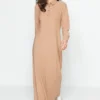 TRENDYOL MODEST Kleid - Braun - Blusenkleid