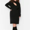 Trendyol Curve Große Größen In Kleid - Schwarz - Shift Damen Kleider 302217302 -Deutschland Lady Echt Verkaufs-Shop 2 org zoom 781