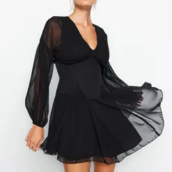 Trendyol Collection Kleid - Schwarz - Skater Damen Kleider 732749514 -Deutschland Lady Echt Verkaufs-Shop 2 org zoom 788