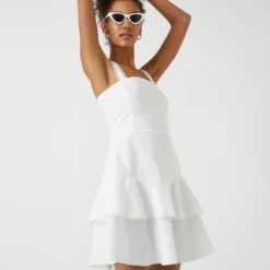 Koton Kleid - Weiß - Gerüschter Saum -Deutschland Lady Echt Verkaufs-Shop 2 org zoom 789